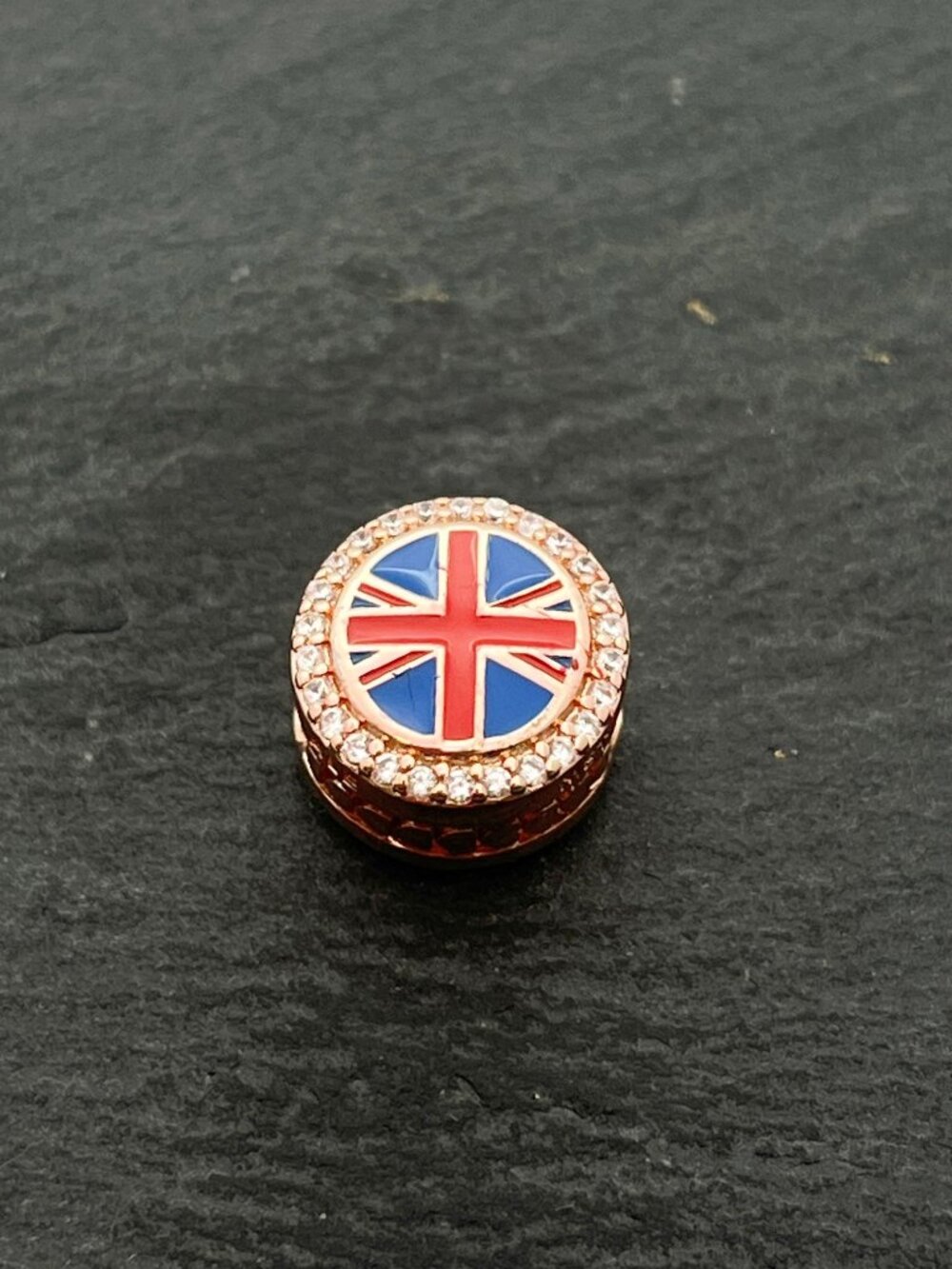 Pandora England Flag Exclusive Charm Rose Gold-Plated Bead Charm Jewelry
